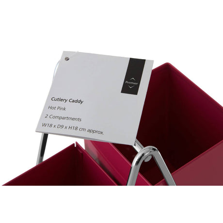 Hot Pink 2 Compartment Cutlery Caddy