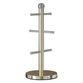 Hirano 6 Cup Gold Finish Mug Tree