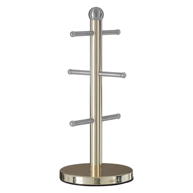 Hirano 6 Cup Gold Finish Mug Tree