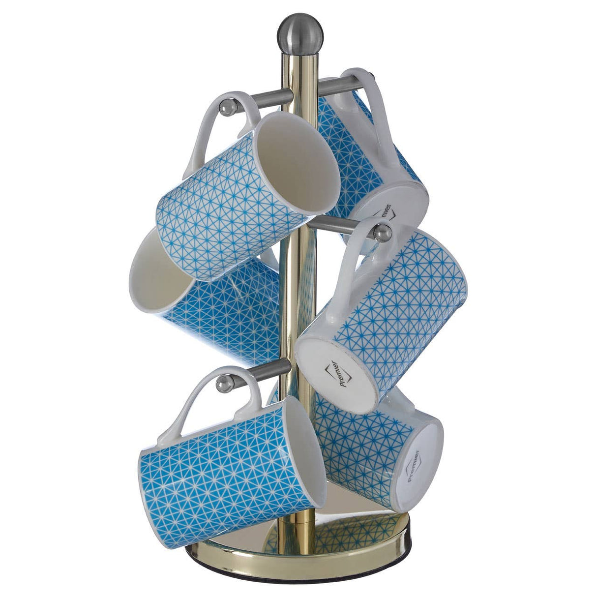 Hirano 6 Cup Gold Finish Mug Tree