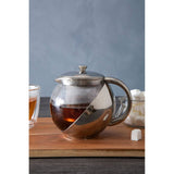 650ml Grey Stainless Steel And Glass Teapot