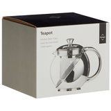 650ml Grey Stainless Steel And Glass Teapot