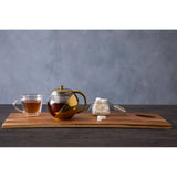Gold Finish Glass Teapot With Infuser