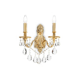 Gioconda Elegance: Opulent Gold Wall Sconce with Diamante Accents