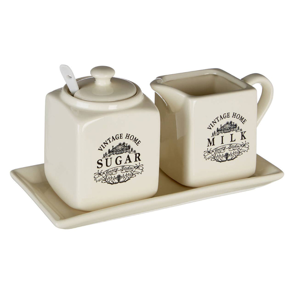 Vintage Square Sugar And Milk Set