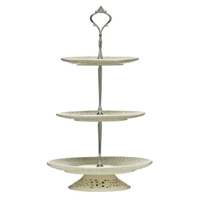 3 Tier Ceramic Lace Cake Plate