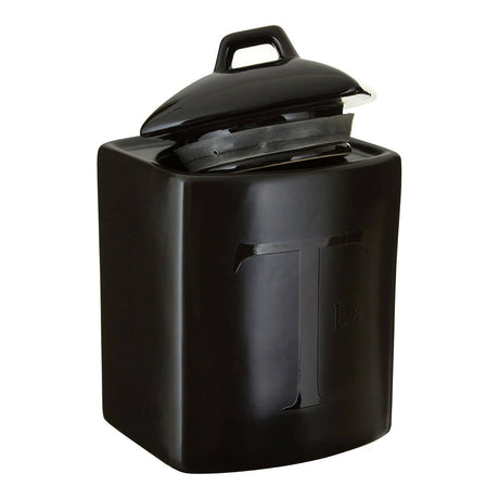 Black Text Tea Jar