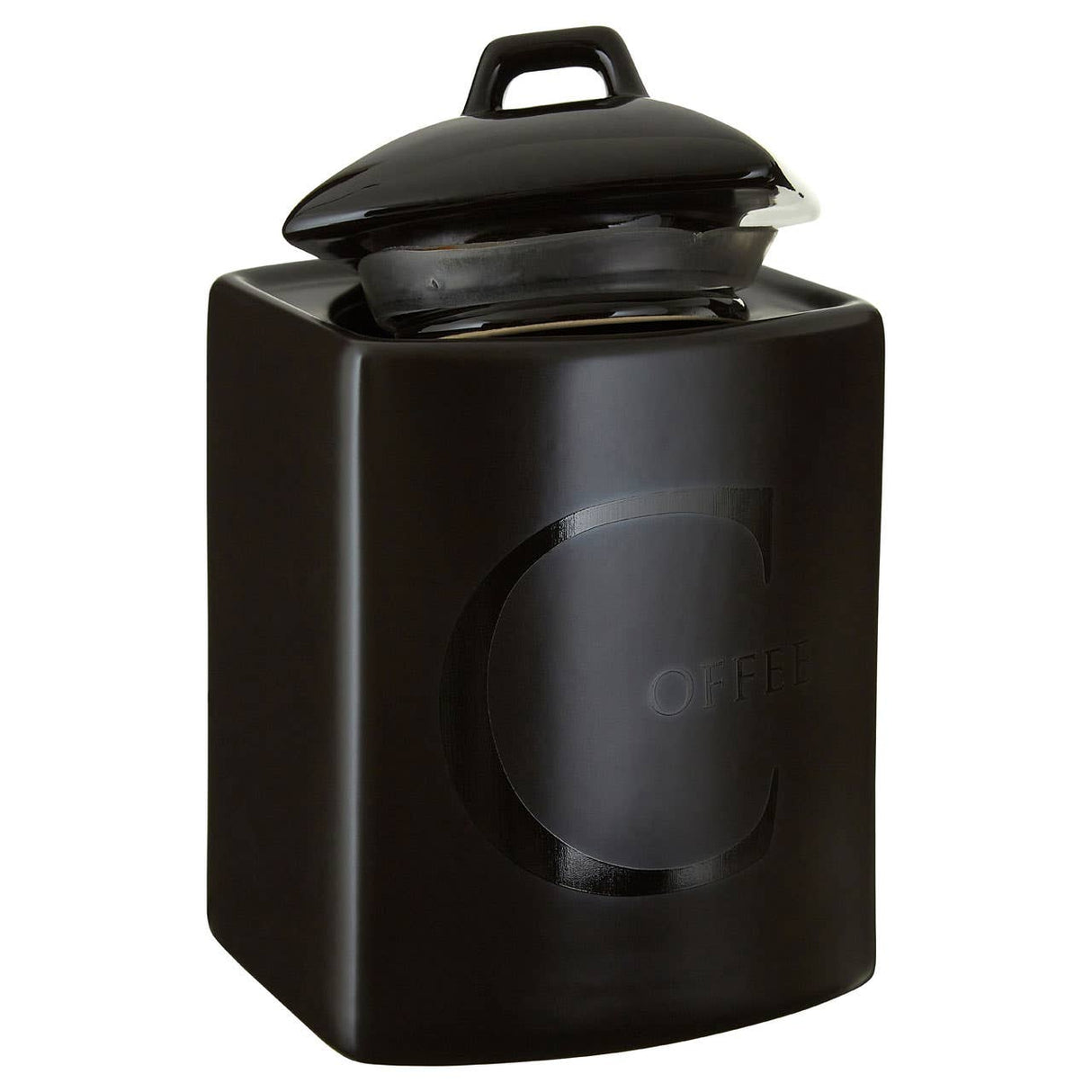 Black Text Coffee Jar