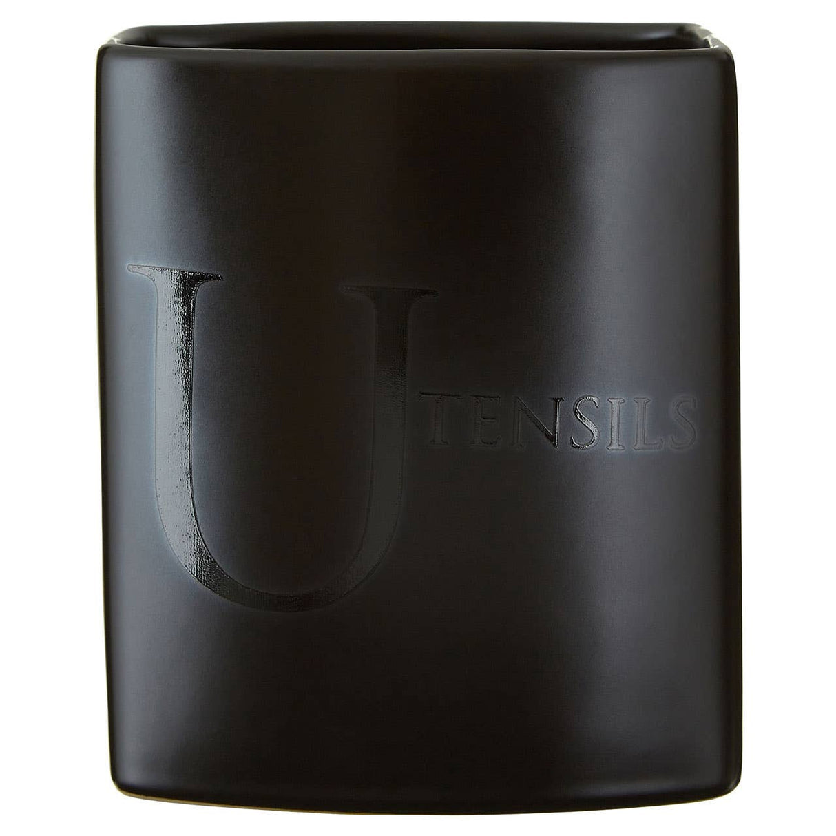 Black Text Utensil Jar