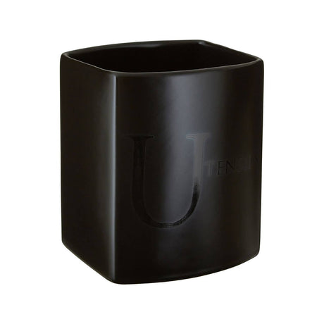 Black Text Utensil Jar