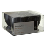 Set Of Four Black Text Egg Cups