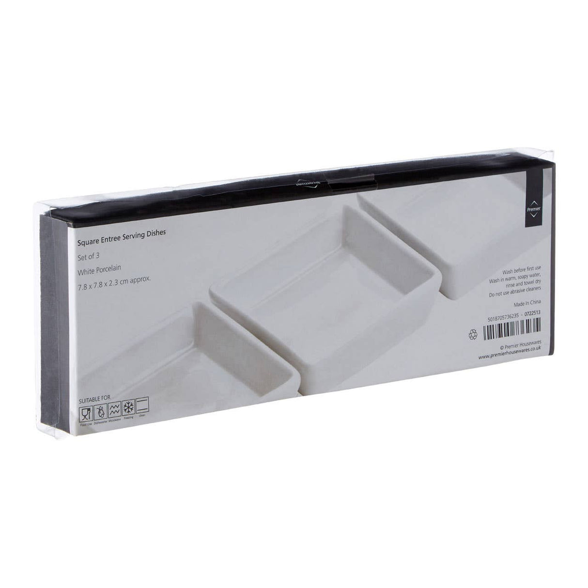 Set Of Three Entree Square Serving Dishes