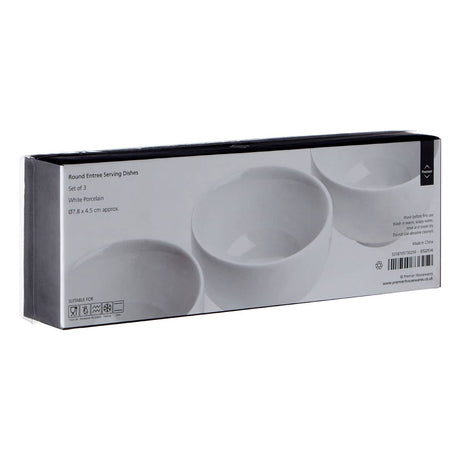 Set Of Three Entree Round Serving Dishes