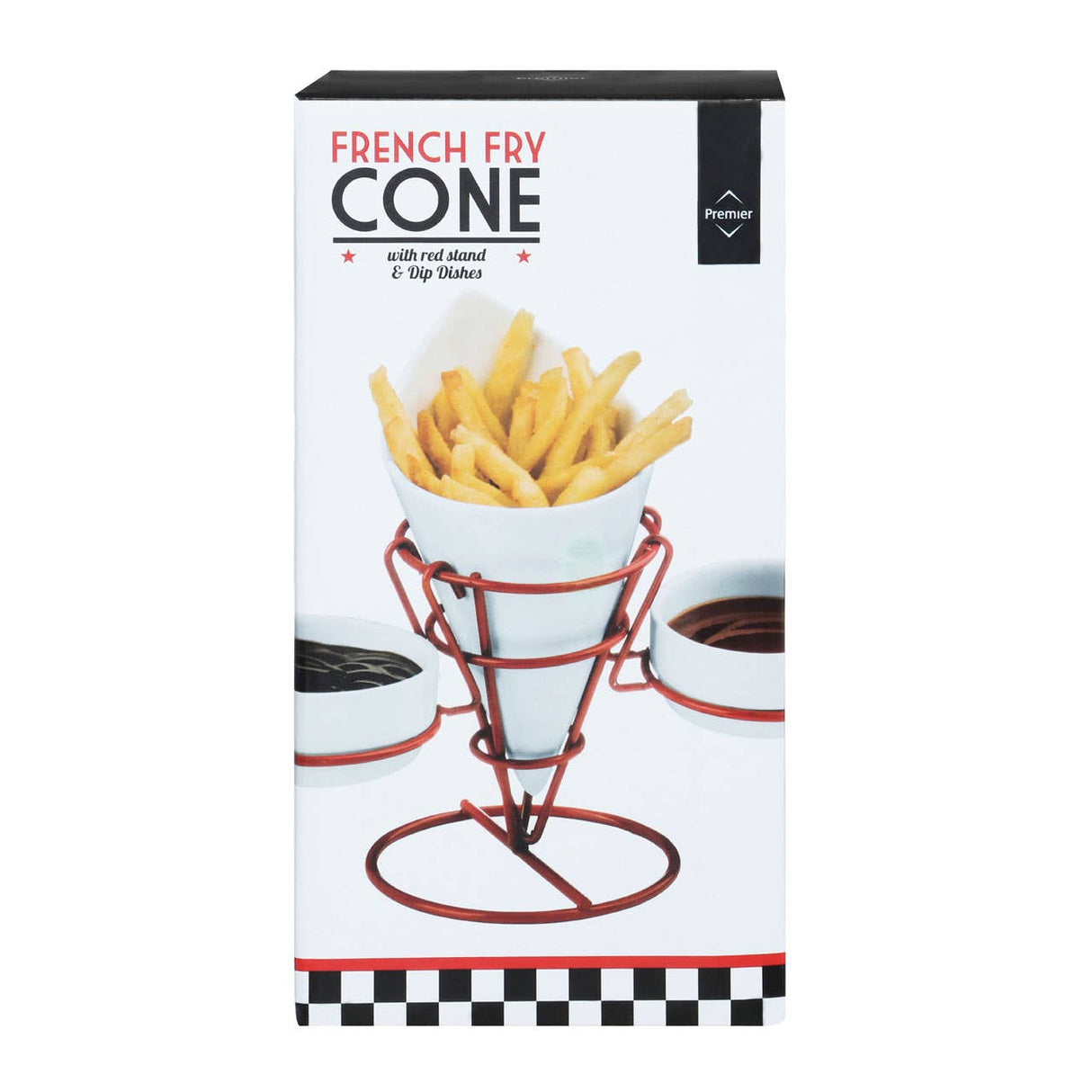 Red French Fry Cone With 2 Dip Dishes