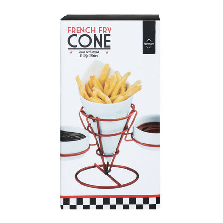 Red French Fry Cone With 2 Dip Dishes