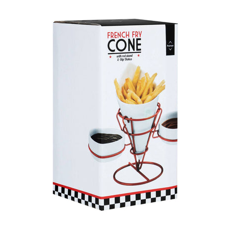 Red French Fry Cone With 2 Dip Dishes
