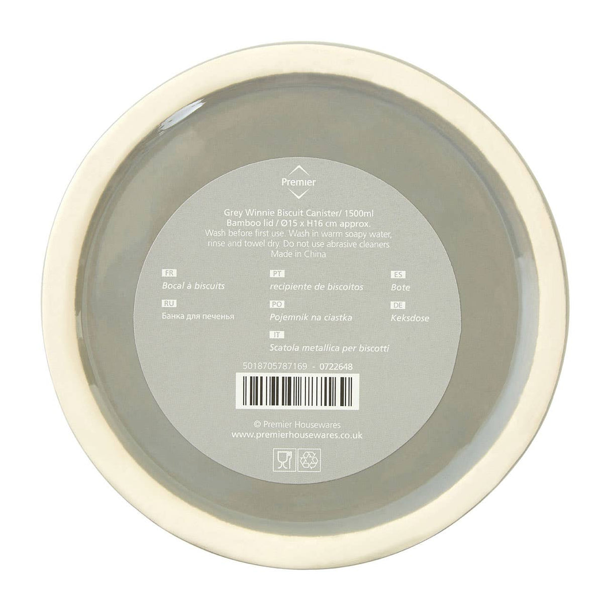 Winnie Grey Dolomite Biscuit Canister