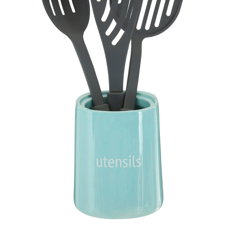 Fletcher Blue Utensil Jar
