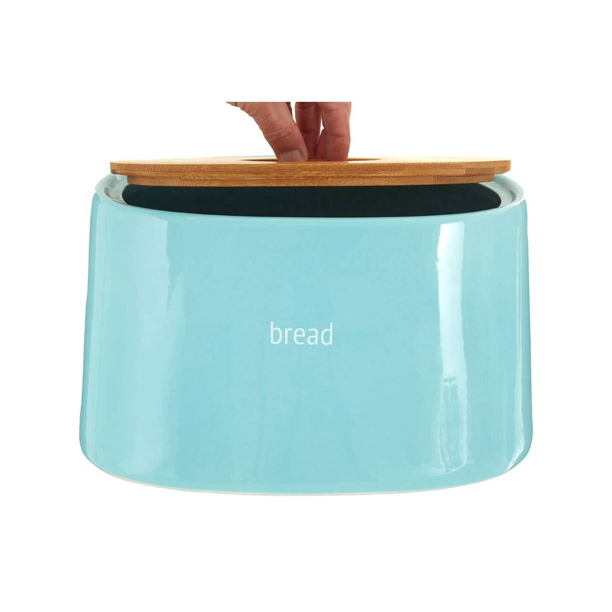 Fletcher Blue Ceramic Bread Crock