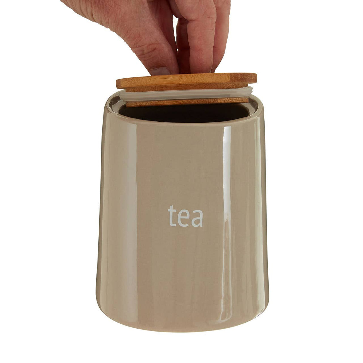 Fletcher Beige Ceramic Tea Canister