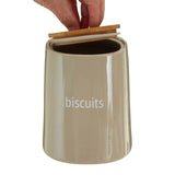 Fletcher Beige Ceramic Biscuit Canister