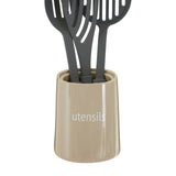 Fletcher Beige Ceramic Utensil Jar