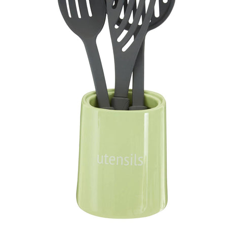Fletcher Green Ceramic Utensil Jar