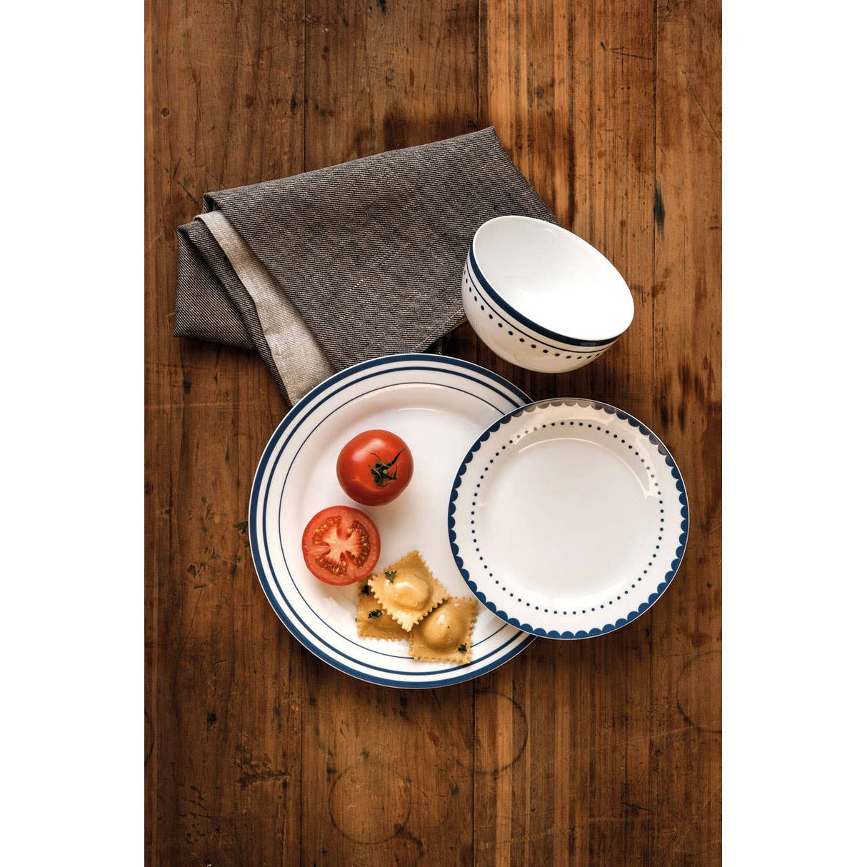 Avie Blue 12Pc Saturn Dinner Set