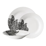 Avie Black 12Pc Prince Dinner Set