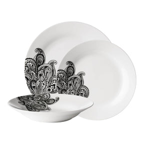 Avie Black 12Pc Prince Dinner Set