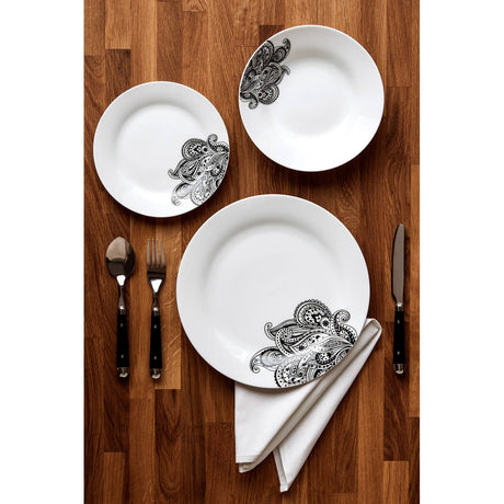 Avie Black 12Pc Prince Dinner Set