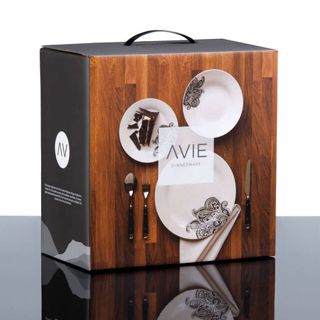 Avie Black 12Pc Prince Dinner Set