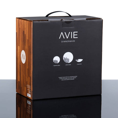 Avie Black 12Pc Prince Dinner Set