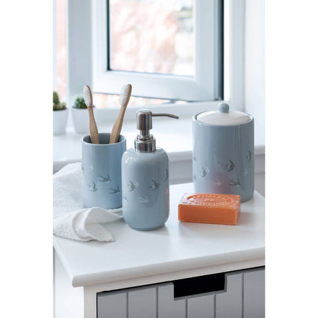 Light Blue And Cream Swift Storage Jar