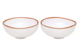 Set Of Two Calisto White Glazed Mini Bowls