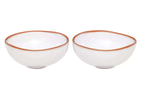 Set Of Two Calisto White Glazed Mini Bowls