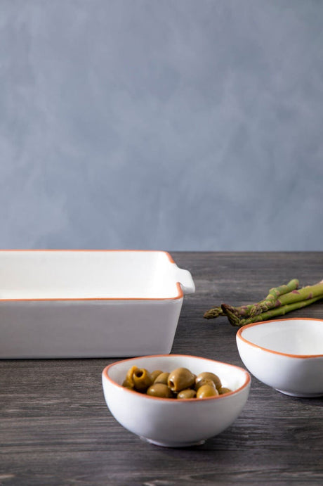 Set Of Two Calisto White Glazed Mini Bowls