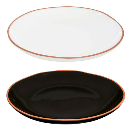 Black Glazed Terracotta Calisto Dinner Plate