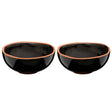 Set Of Two Calisto Black Glazed Mini Bowls