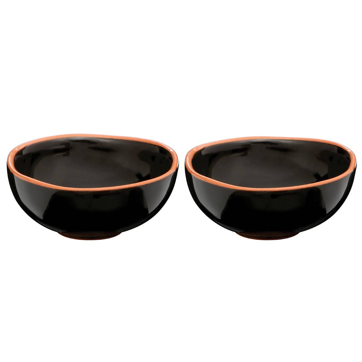 Set Of Two Calisto Black Glazed Mini Bowls