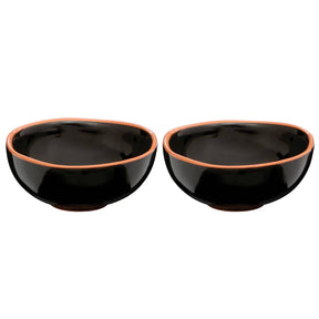 Set Of Two Calisto Black Glazed Mini Bowls