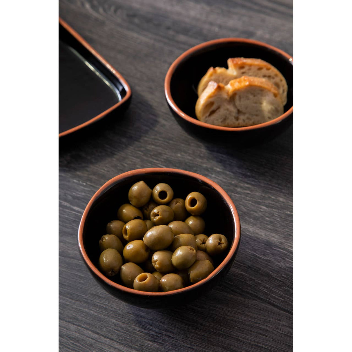 Set Of Two Calisto Black Glazed Mini Bowls