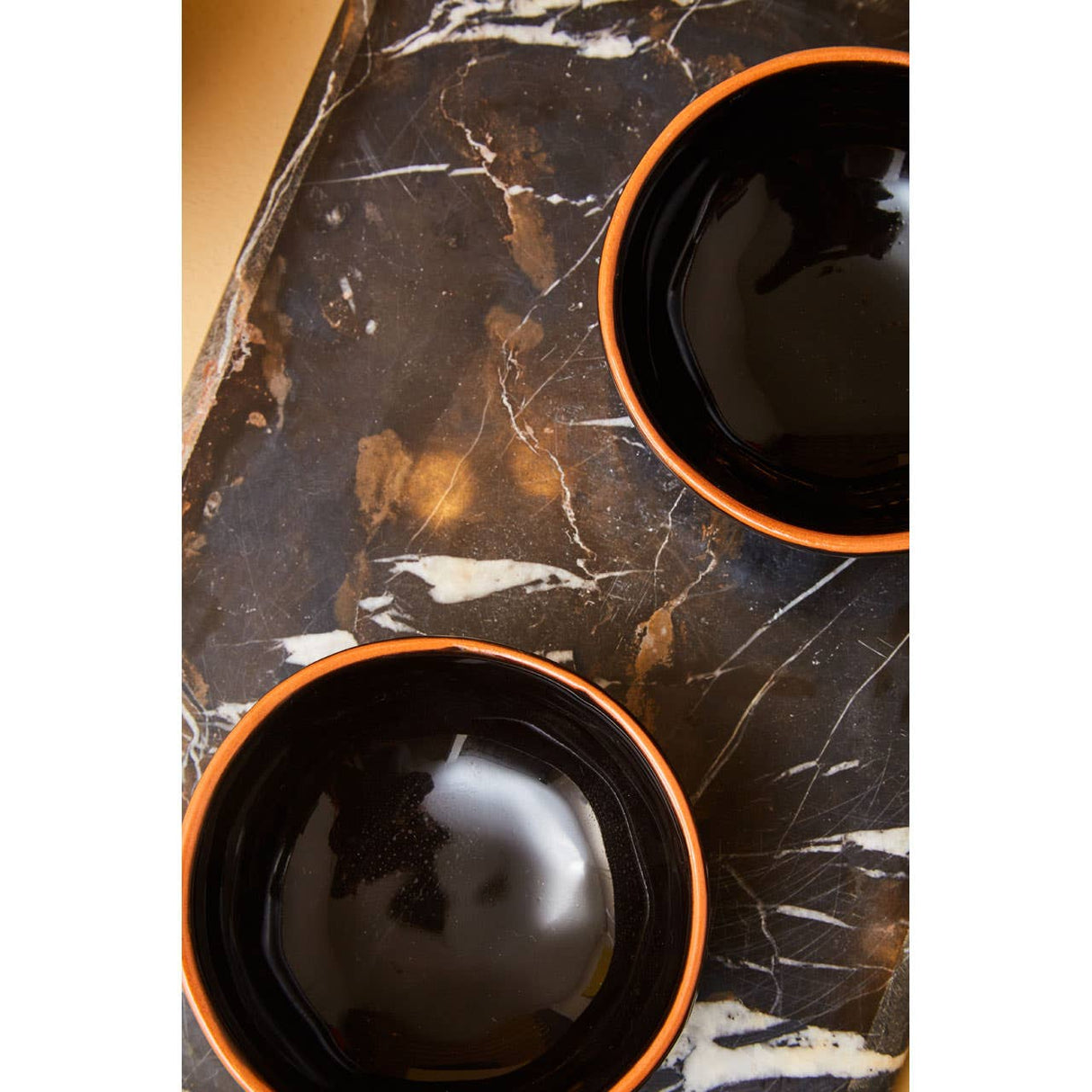 Set Of Two Calisto Black Glazed Mini Bowls