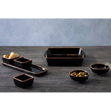 Calisto Black Glazed Dishes On Tray