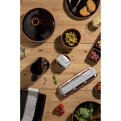 Calisto Black Glazed Dishes On Tray