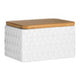 Geome White Butter Dish with Bamboo Lid