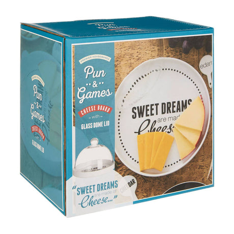 Pun And Games Cheese Board With Glass Dome