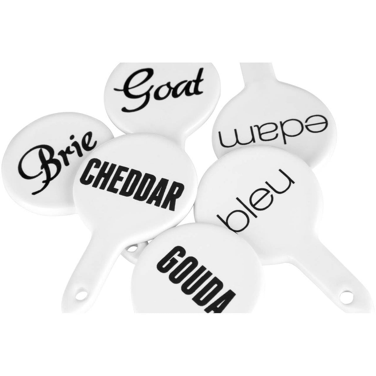 Set Of Six Pun And Games Cheese Markers
