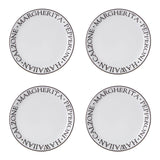 Set Of Four Noir Pizza Plates
