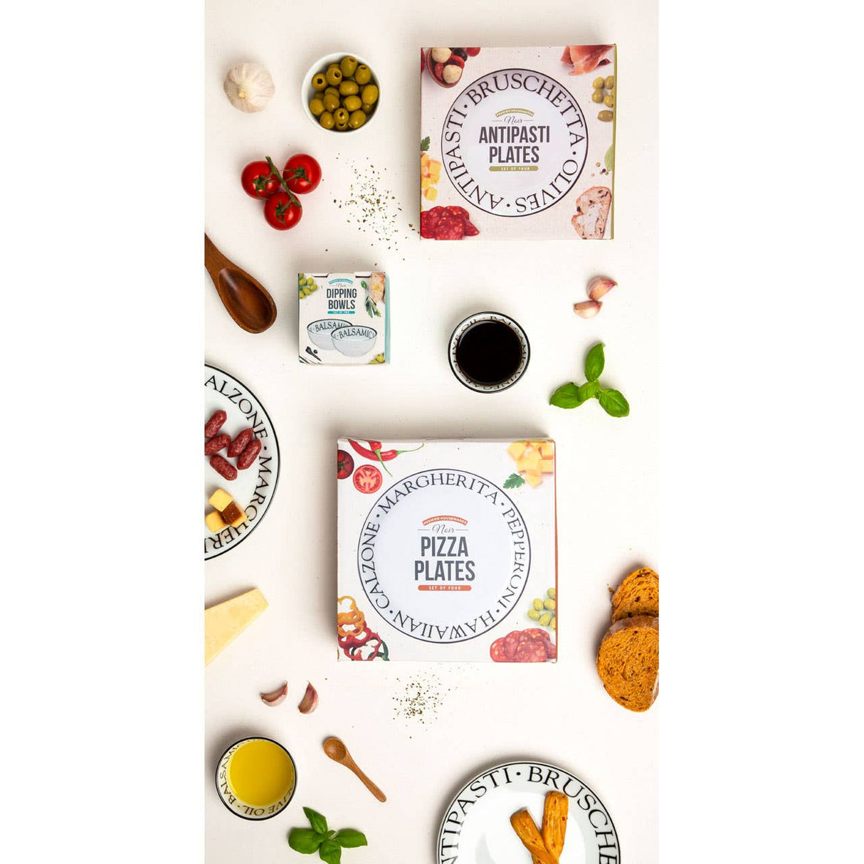 Set Of Four Noir Pizza Plates